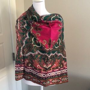 Silk Floral Design Scarf